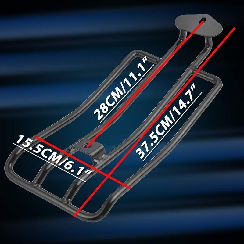 KATUR Motorcycle Luggage Rack Support Shelf Fits Rear Solo Seat 280mm (11") Black Compatible with Harley XL Sportsters 883 XL1200 1985-2003 - Image 5
